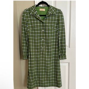 Vintage Pendelton Plaid Button Down Dress 12